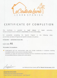 Spanish certificate
